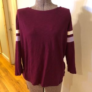 Old Navy 3/4 Sleeve Football Tee Burgundy